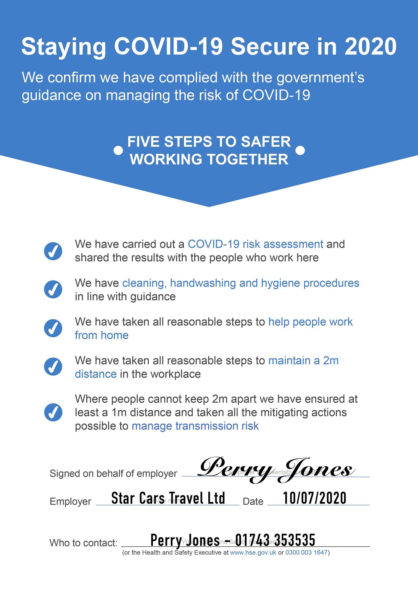 Staying COVID-19 Secure in 2020